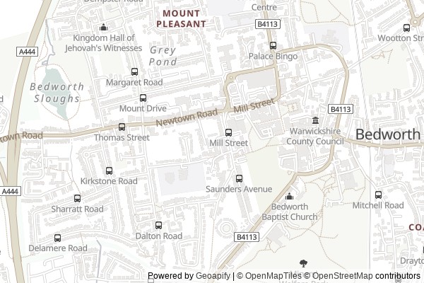 Map of Bedworth service area